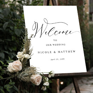 Poster Sinal de Boas-vindas Vertical do Script Elegante