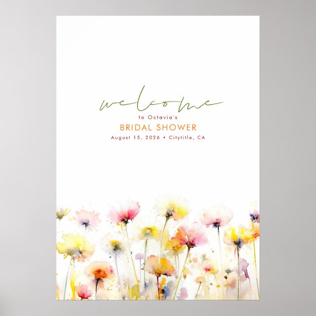 Poster Sinal de Boho de Boho de Selvagens Elegante (Frente)