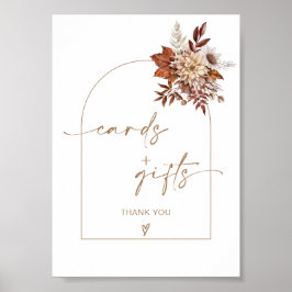 Poster Sinal de Boho Fall Terracotta Arch Cards & Gifts