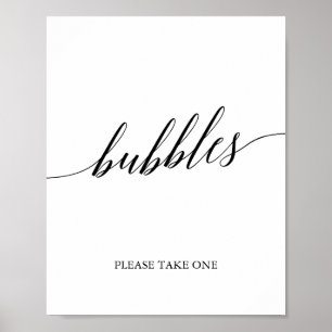Poster Sinal de Bolhas de Caligrafia Negra Elegante