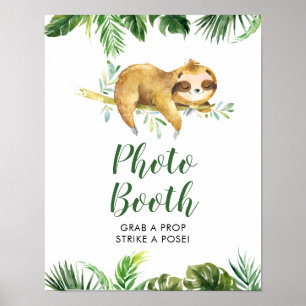 Poster Sinal de Booth Fotográfica do Chá de fraldas Tropi