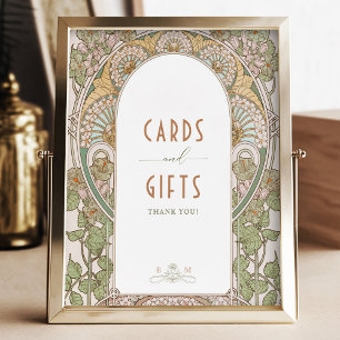 Poster Sinal de Bougainvillea Cards & Gifts Vintage Mucha