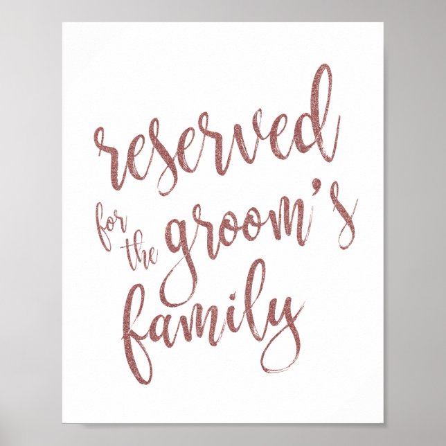 Poster Sinal de Brilho em Dourado Rosa Reservado para a F (Frente)