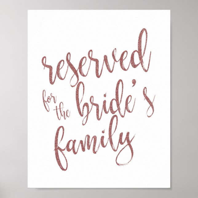 Poster Sinal de Brilho em Dourado Rosa Reservado para a F (Frente)