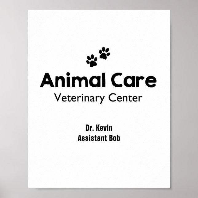 Poster Sinal de Brinquedo de Veterinário para Crianças Ar (Frente)