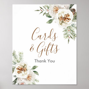 Poster Sinal de bronquim Floral de inverno e presentes