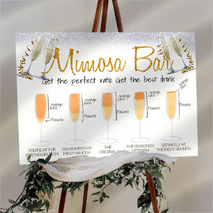 Poster Sinal de brunch de Bar Mimosa Elegante