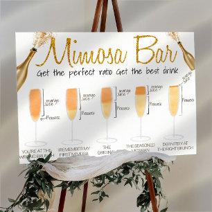 Poster Sinal de Brunch de Noiva no Bar de Mimosa