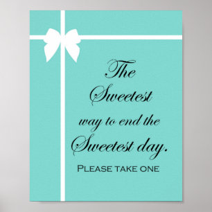 Poster Sinal de Brunch de Noiva Turquesa Aqua