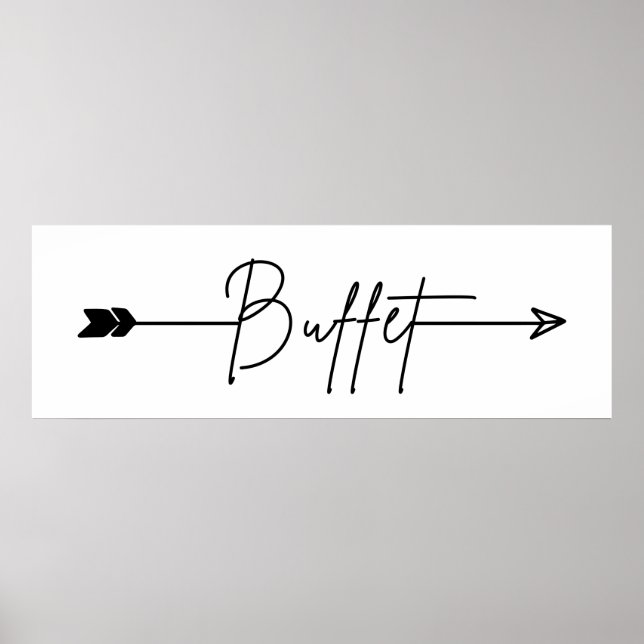 Poster Sinal de buffet direção direita sinal de casamento (Frente)