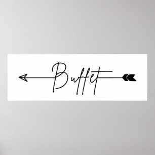 Poster Sinal de buffet para a esquerda Sinal de casamento