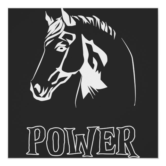 Póster Sinal de Cabeça de Energia do Cavalo (Frente)