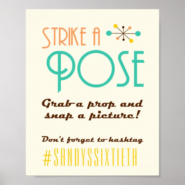 Poster Sinal de Cabine de Fotos de Aniversário no Estilo  (Frente)