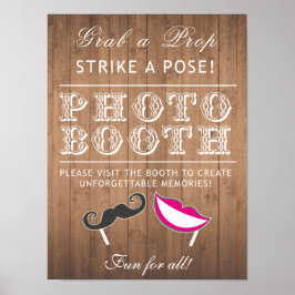 Póster Sinal de cabine de fotos - pegue um adereço engraç