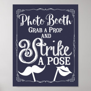 Poster Sinal de cabine de selfie de casamento elegante