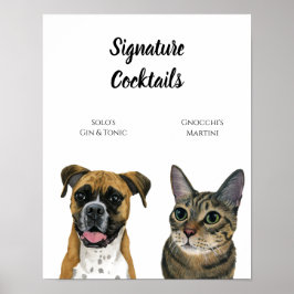 Poster Sinal de Cachorro e Gato para Recepções de casamen