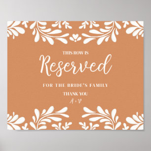 Poster Sinal de Cadeira Reservada Casamento Talavera Mexi