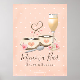Poster Sinal de Café e Bar de Mimosa Brew e Bubbly