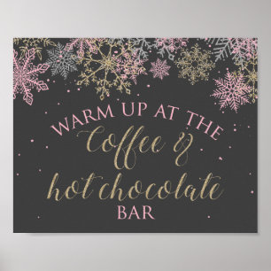 Poster Sinal de Café e Chocolate Quente de Inverno Oneder