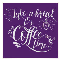 Sinal de café ultravioleta poster