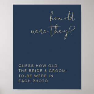 Poster Sinal de CAITLIN Azul Marinho e Dourado Quantos An