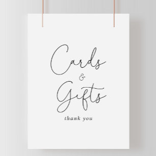 Poster Sinal de Caligrafia Simples e Elegante para Cartõe