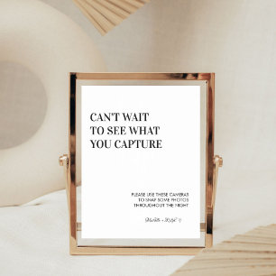 Poster Sinal de Câmara Descartável de Casamento Moderno M