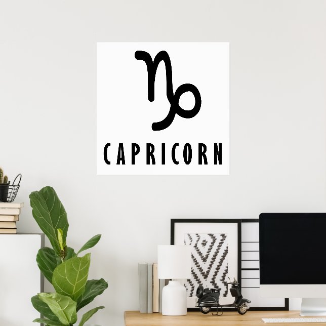 Poster Sinal de Capricórnio zodiac (Escritório em casa)
