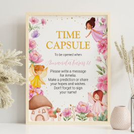 Poster Sinal de Cápsula de Aniversário da Moça Fada