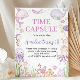 Poster Sinal de Cápsula de Aniversário da Ocean Animal Gi