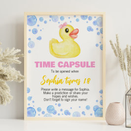 Poster Sinal de Cápsula de Aniversário da Rapariga de Bor