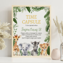 Poster Sinal de Cápsula de Aniversário de Animais Selvage
