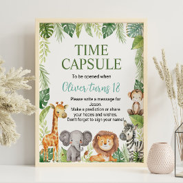 Poster Sinal de Cápsula de Aniversário de Animais Selvage