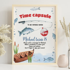 Poster Sinal de Cápsula de Aniversário de Pesca
