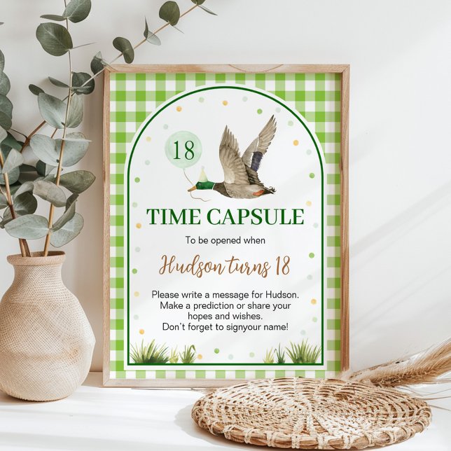 Poster Sinal de Cápsula de Aniversário de Um Pato Sortudo (Criador carregado)