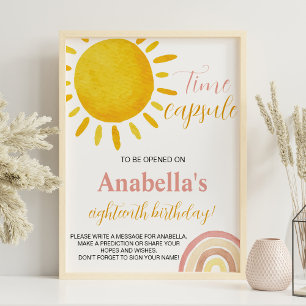 Poster Sinal de Cápsula de Aniversário do Arco-Íris