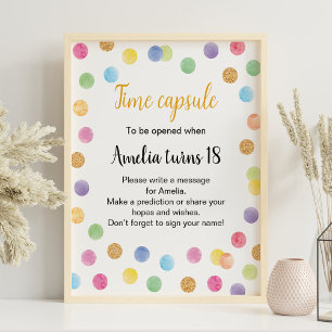 Poster Sinal de Cápsula de Aniversário do Arco-Íris