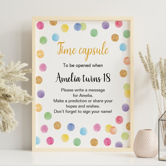 Poster Sinal de Cápsula de Aniversário do Arco-Íris (Criador carregado)