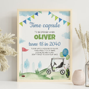 Poster Sinal de Cápsula de Aniversário do Golf
