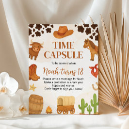 Poster Sinal de Cápsula de Aniversário do Rodeio Ocidenta