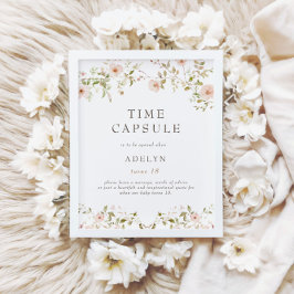 Poster Sinal de Cápsula de Aniversário do Rosa