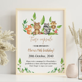 Poster Sinal de Cápsula de Aniversário em Woodland Wild