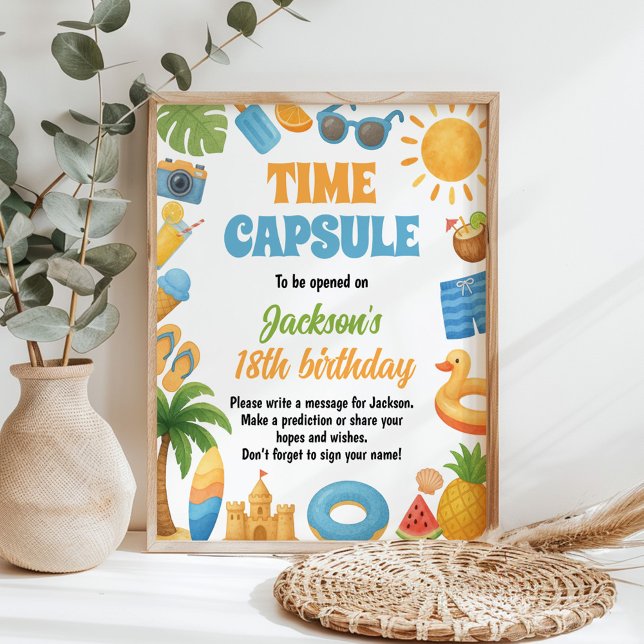 Poster Sinal de Cápsula do Horário da Festa de aniversári (Criador carregado)