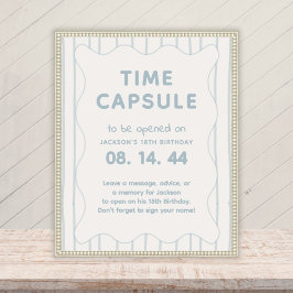 Poster Sinal de Cápsula do Tempo de Aniversário de 1 Ano 