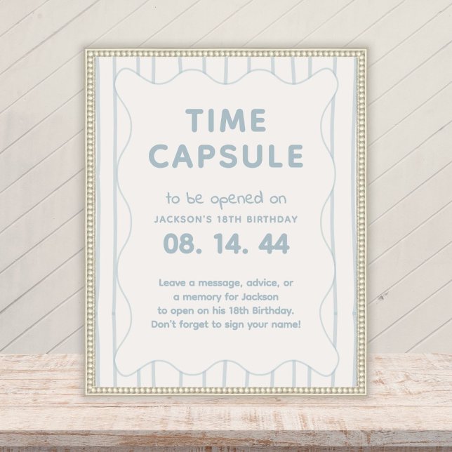 Poster Sinal de Cápsula do Tempo de Aniversário de 1 Ano  (Criador carregado)