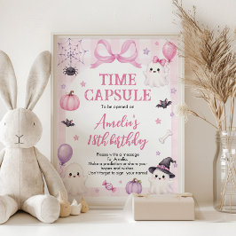 Poster Sinal de Cápsula do Tempo de Aniversário de Hallow