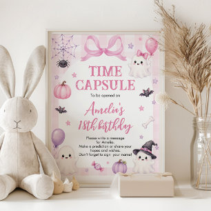 Poster Sinal de Cápsula do Tempo de Aniversário de Hallow