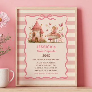 Poster Sinal de Cápsula do Tempo de Primeiro Aniversário