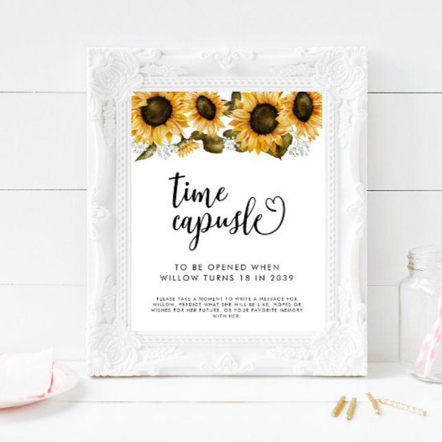 Poster Sinal de cápsula do tempo | Festa de aniversário d (Criador carregado)