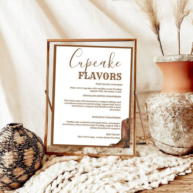 Poster Sinal de cardápio de Cupcake ocidental (Criador carregado)